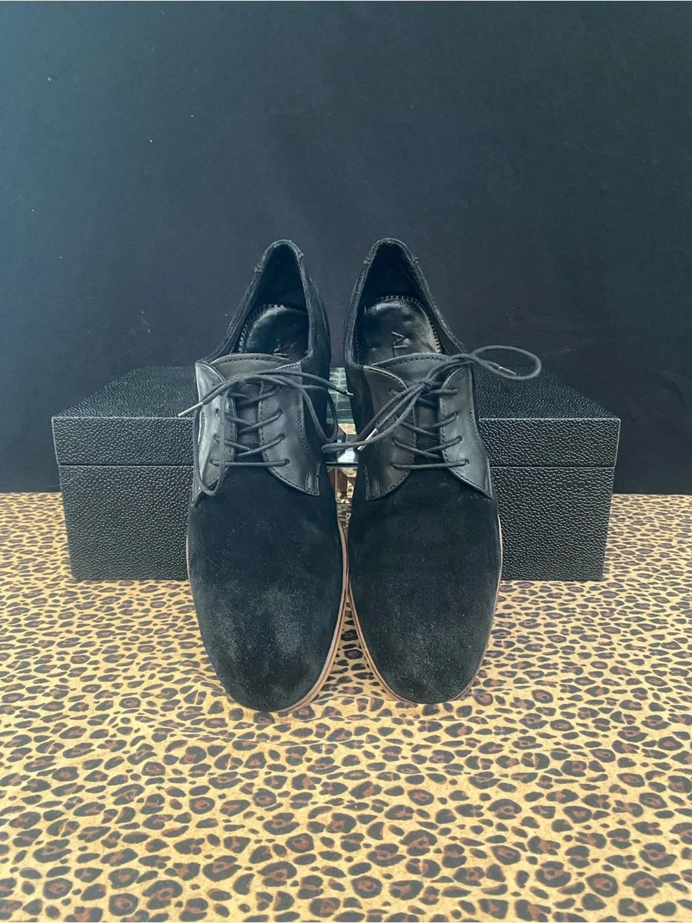 Aldo Black Suede Derby Dress Shoes